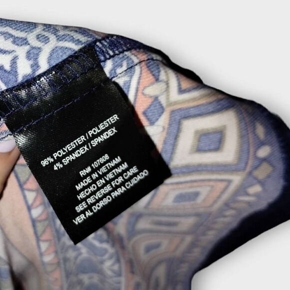 Madison Leigh Womens Dress Sz 8 Long Sleeves Navy Striped Jersey Square Neck - Picture 8 of 11